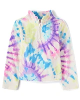 Girls Print Microfleece Half Zip Pullover