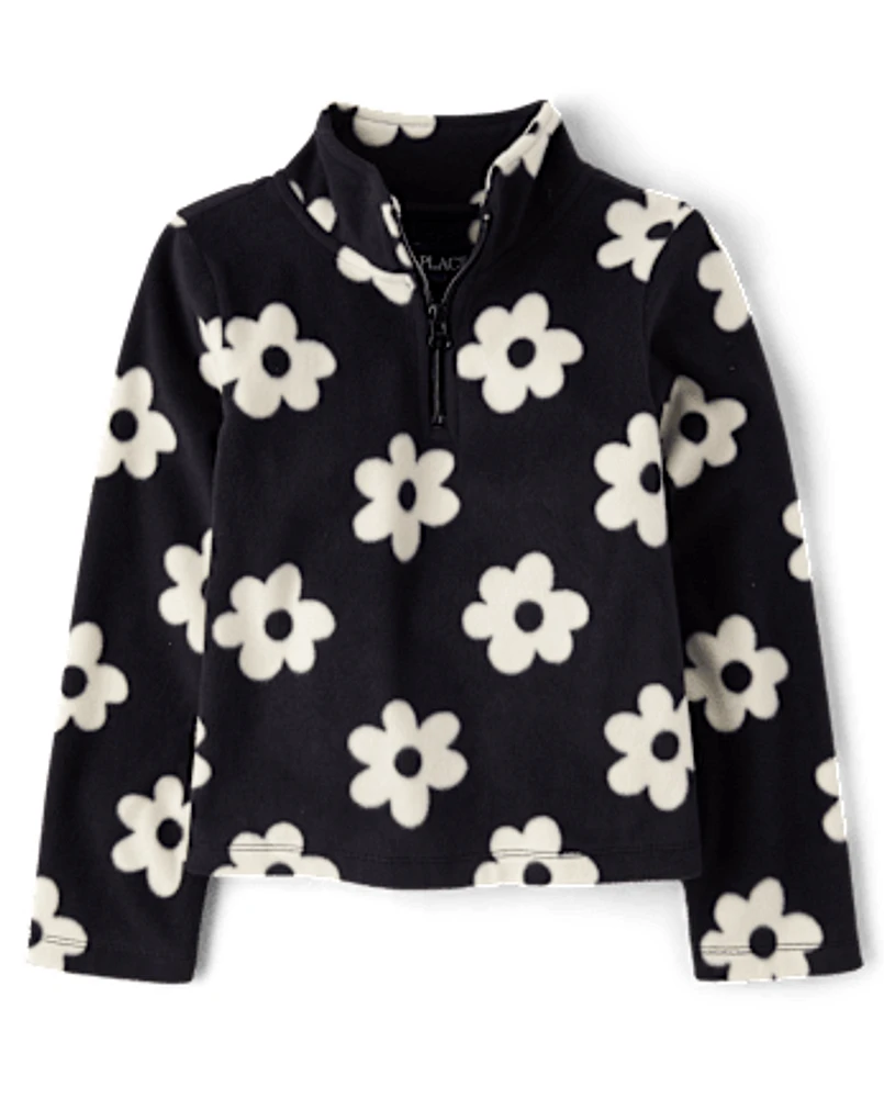 Girls Print Microfleece Half Zip Pullover