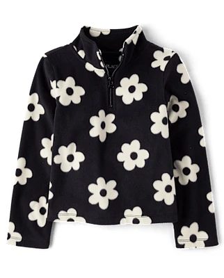 Girls Print Microfleece Half Zip Pullover