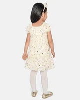 Baby And Toddler Girls Foil Star Mesh Tiered Dress