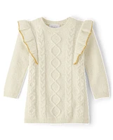 Baby And Toddler Girls Cable Knit Sweater Dress