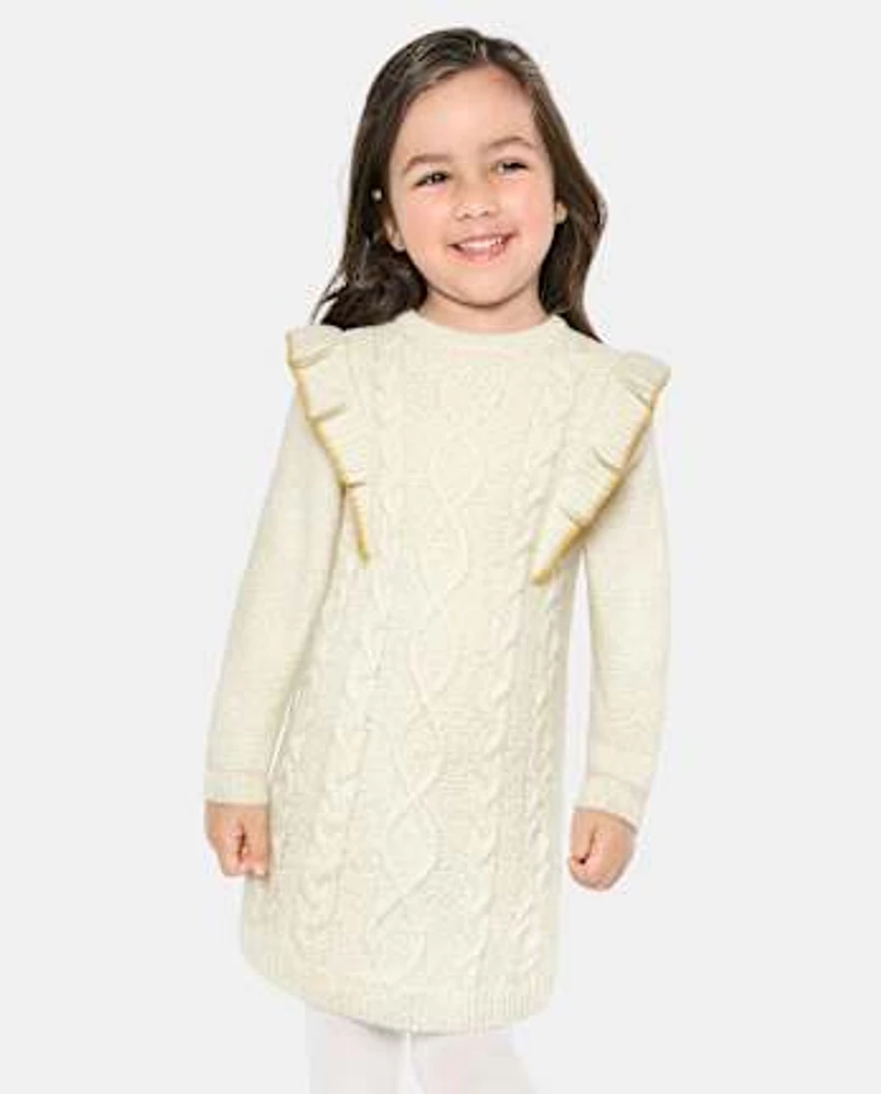 Baby And Toddler Girls Cable Knit Sweater Dress