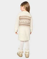 Toddler Girls Mommy And Me Fairisle Sweater Dress