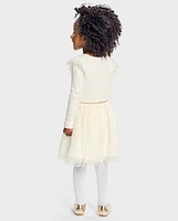 tout-petit, fille métallisé Ribbed Tutu Robes