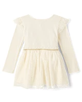 tout-petit, fille métallisé Ribbed Tutu Robes