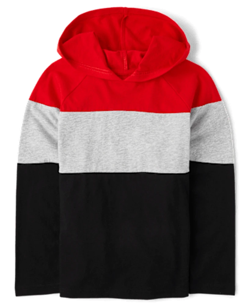 Boys Colorblock Hooded Top