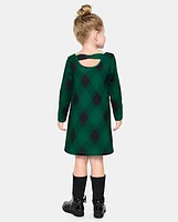 Baby And Toddler Girls Plaid Bow Back Dress