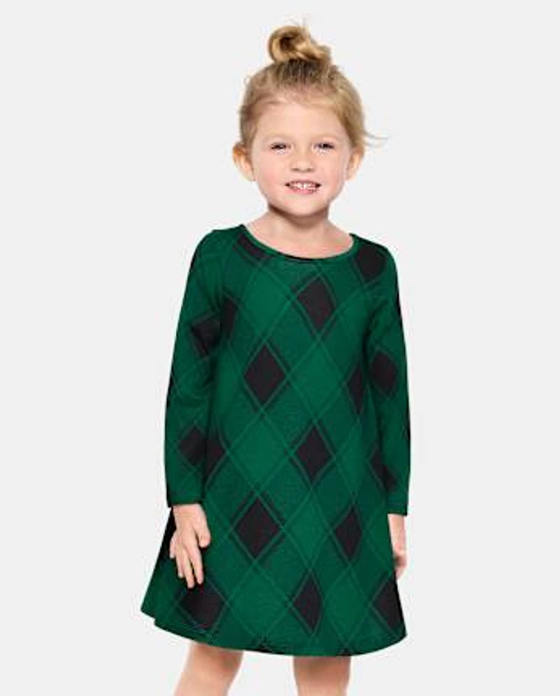 Baby And Toddler Girls Plaid Bow Back Dress