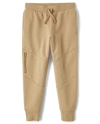 Boys Side Zip Fleece Jogger Pants