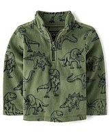 Toddler Boys Print Microfleece Half Zip Pullover