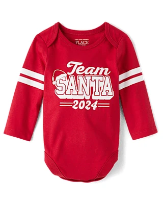 Unisex Baby Matching Family Team Santa 2024 Graphic Bodysuit