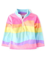 Toddler Girls Print Microfleece Half Zip Pullover