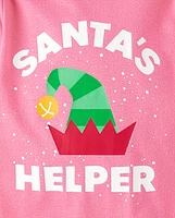 Baby Girls Santa's Helper Graphic Bodysuit