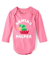 Baby Girls Santa's Helper Graphic Bodysuit