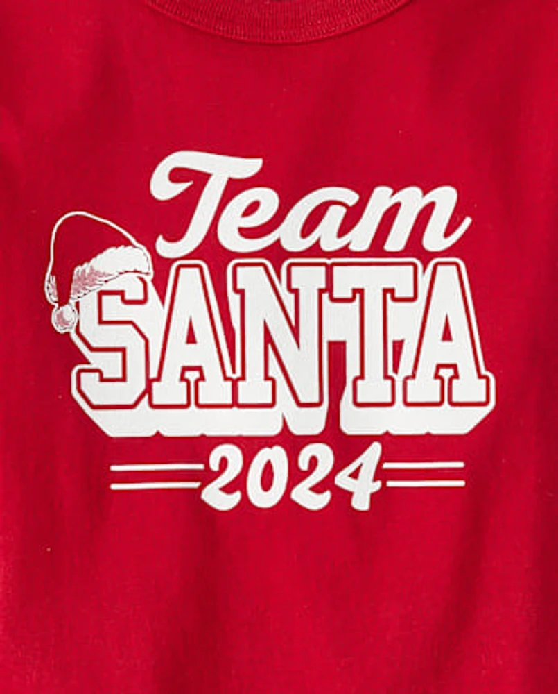 Baby And Toddler Matching Family Team Santa 2024 Graphic Tee