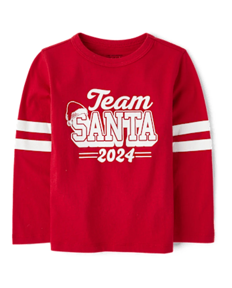 Baby And Toddler Matching Family Team Santa 2024 Graphic Tee