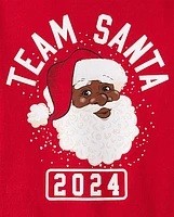 Unisex Baby And Toddler Matching Family Team Santa Face 2024 Graphic Tee