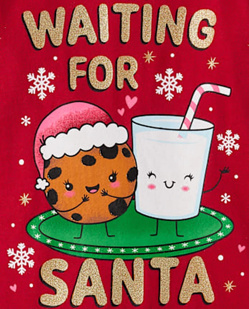 Bébé And tout-petit, fille Waiting For Santa T-shirt imprimé