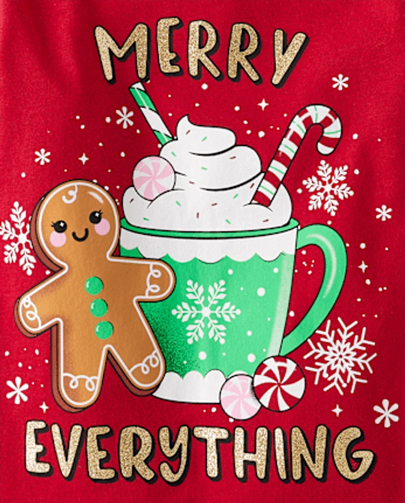 Baby And Toddler Girls Merry Everything Graphic Tee