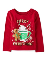 Baby And Toddler Girls Merry Everything Graphic Tee