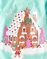 Baby And Toddler Girls Gingerbread House Graphic Tee