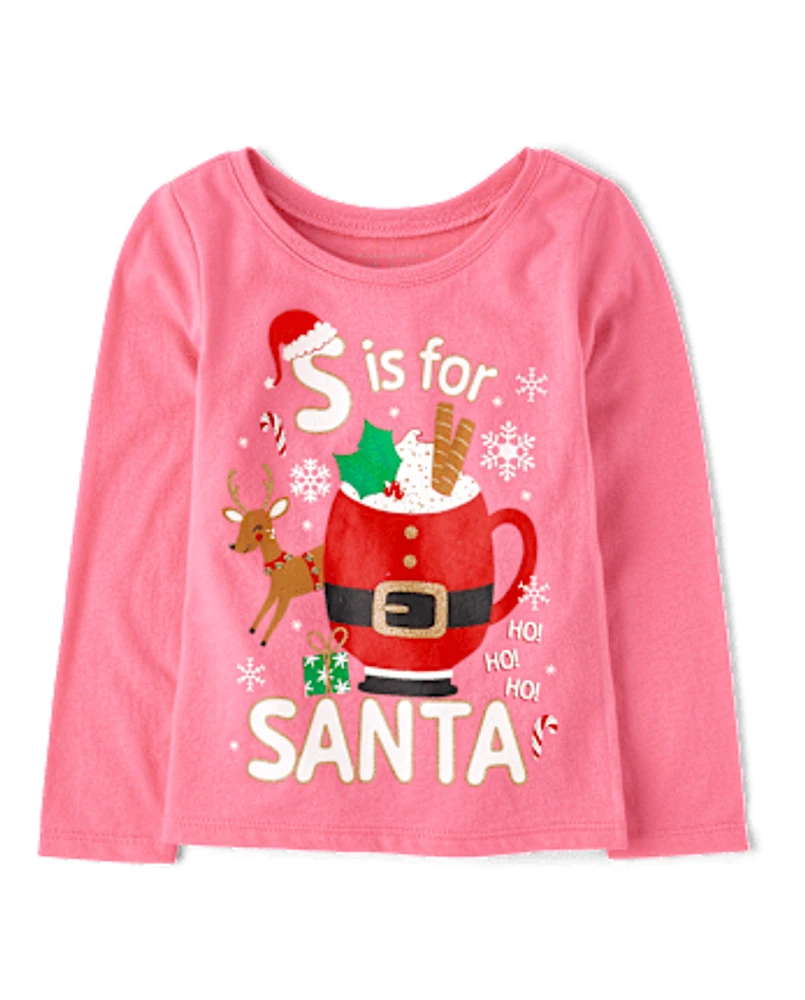 Baby And Toddler Girls S Is For Santa Graphic Tee