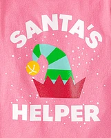 Baby And Toddler Girls Santa's Helper Graphic Tee