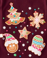 Baby And Toddler Girls Christmas Cookies Graphic Tee