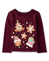 Baby And Toddler Girls Christmas Cookies Graphic Tee