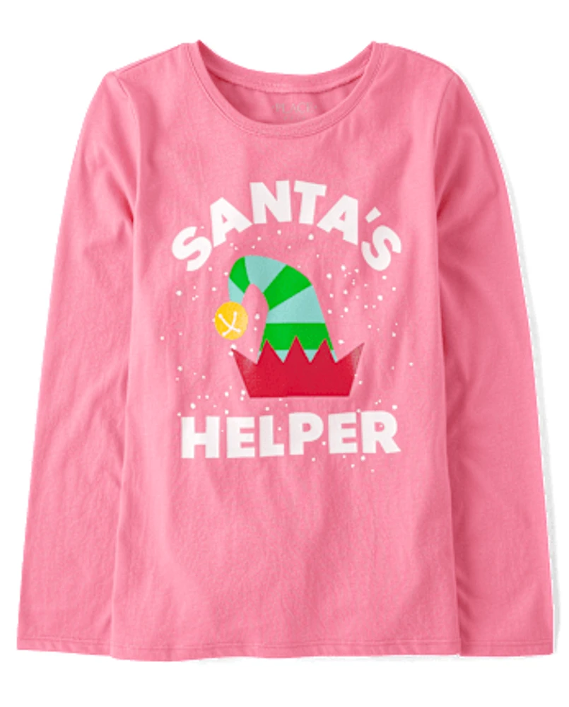 Girls Santa's Helper Graphic Tee