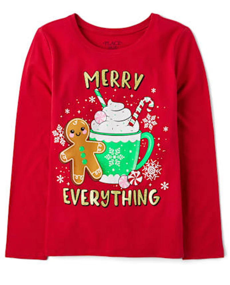 Girls Merry Everything Graphic Tee