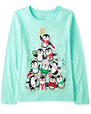 Girls Penguin Graphic Tee