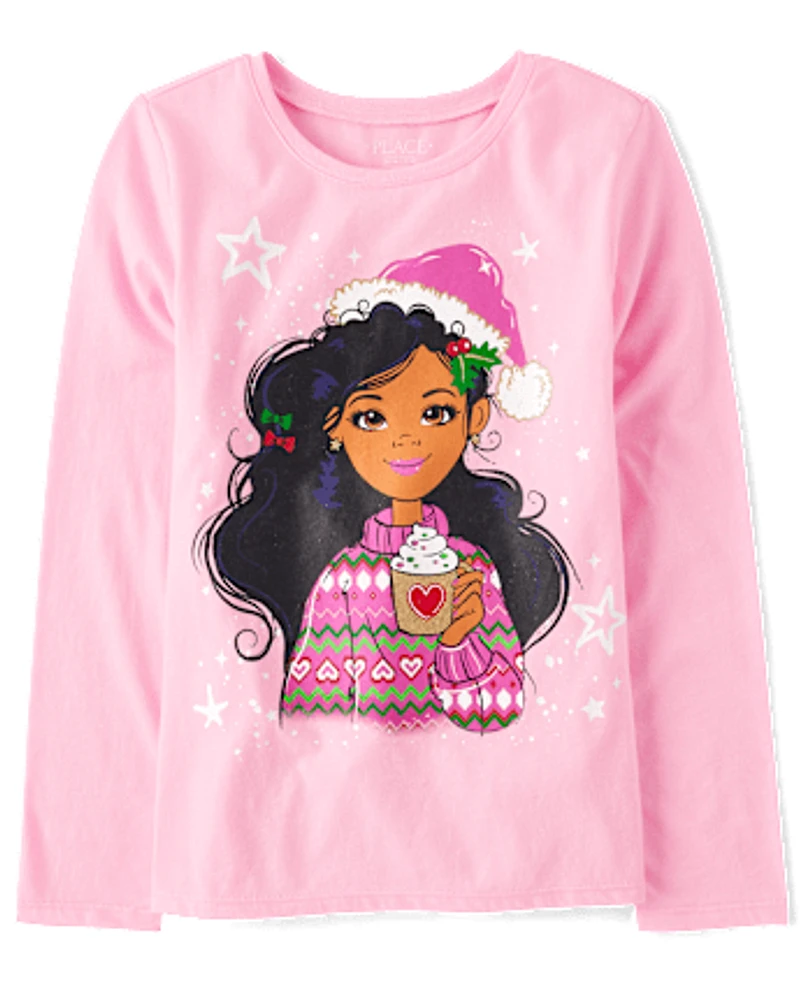 Girls Christmas Girl Graphic Tee