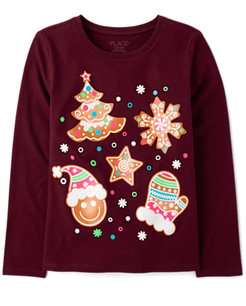 Girls Christmas Cookies Graphic Tee