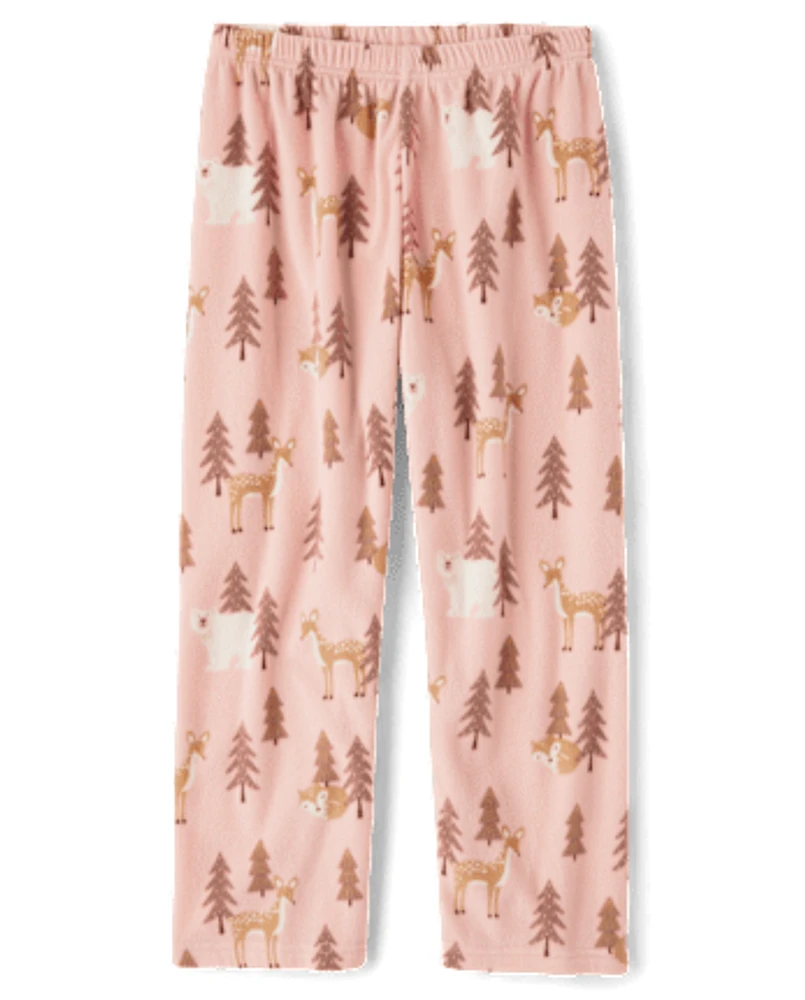 Girls Animal Microfleece Pajama Pants