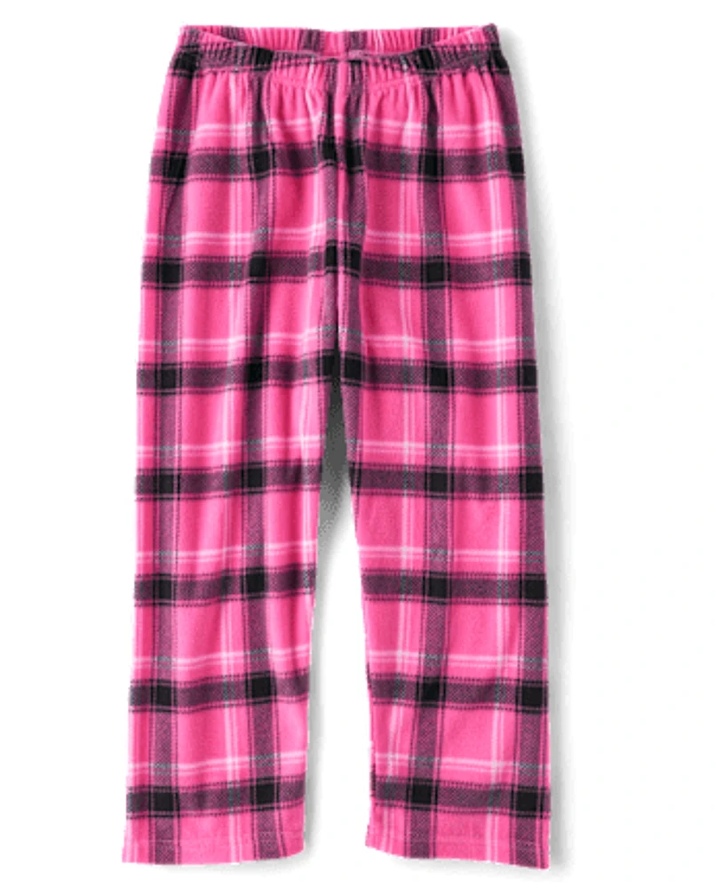 Pantalon de pyjama micromolleton Fille à carreaux