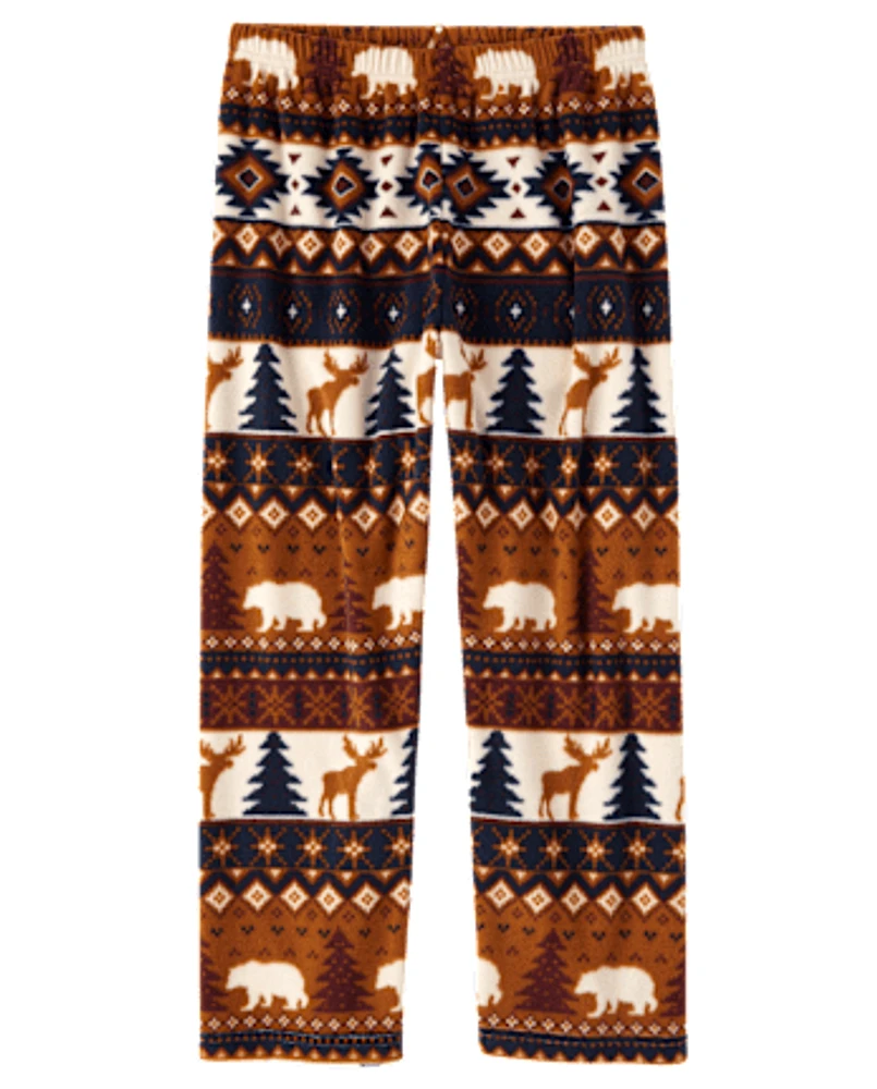 Boys Bear Fairisle Microfleece Pajama Pants