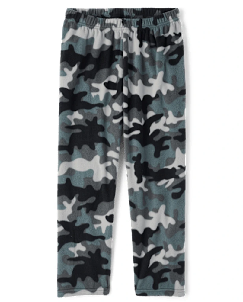 Pantalon de pyjama camouflage en micromolleton pour garçon