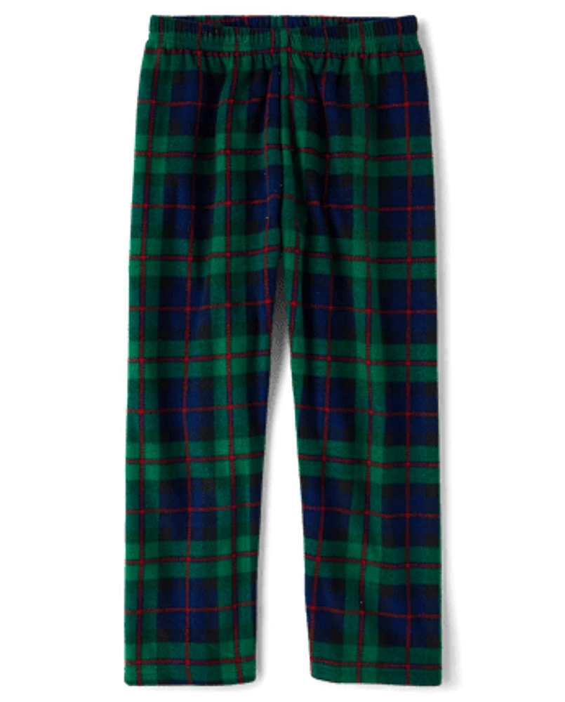 Boys Plaid Microfleece Pajama Pants