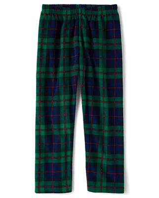 Boys Plaid Microfleece Pajama Pants