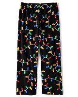 Unisex Kids Christmas Lights Microfleece Pajama Pants