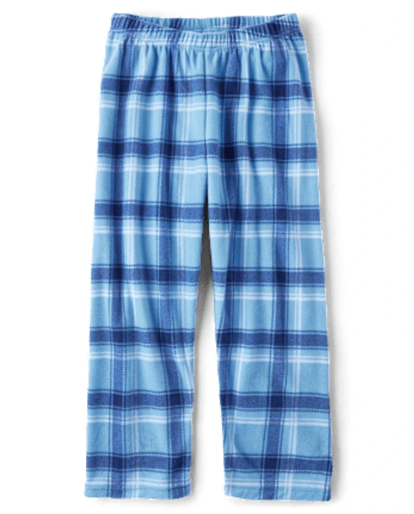 Unisex Kids Plaid Microfleece Pajama Pants