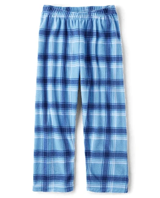 Unisex Kids Plaid Microfleece Pajama Pants