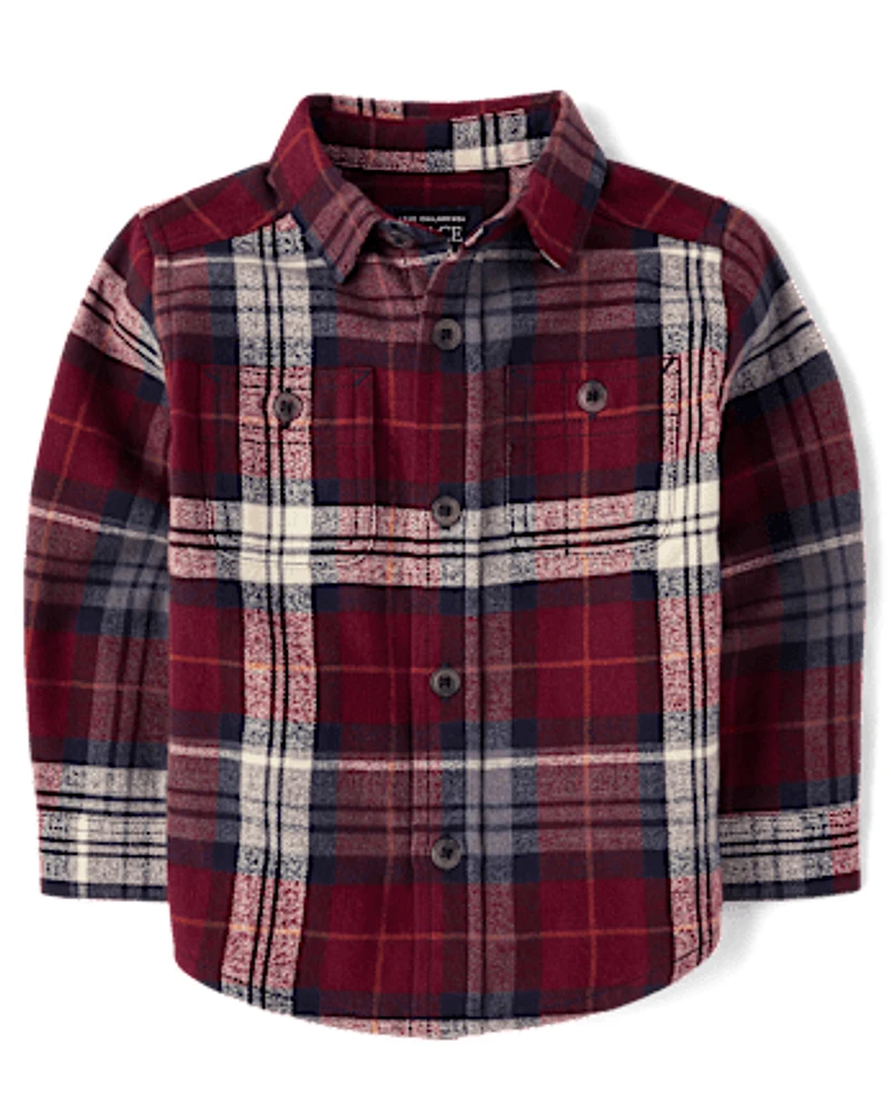 Baby And Toddler Boys Plaid Flannel Button Up Shirt