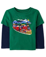 Baby And Toddler Boys Train Layered Top