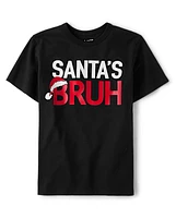 Boys Santa's Bruh Graphic Tee