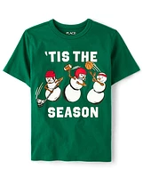 Boys Snowman Sports Graphic Tee