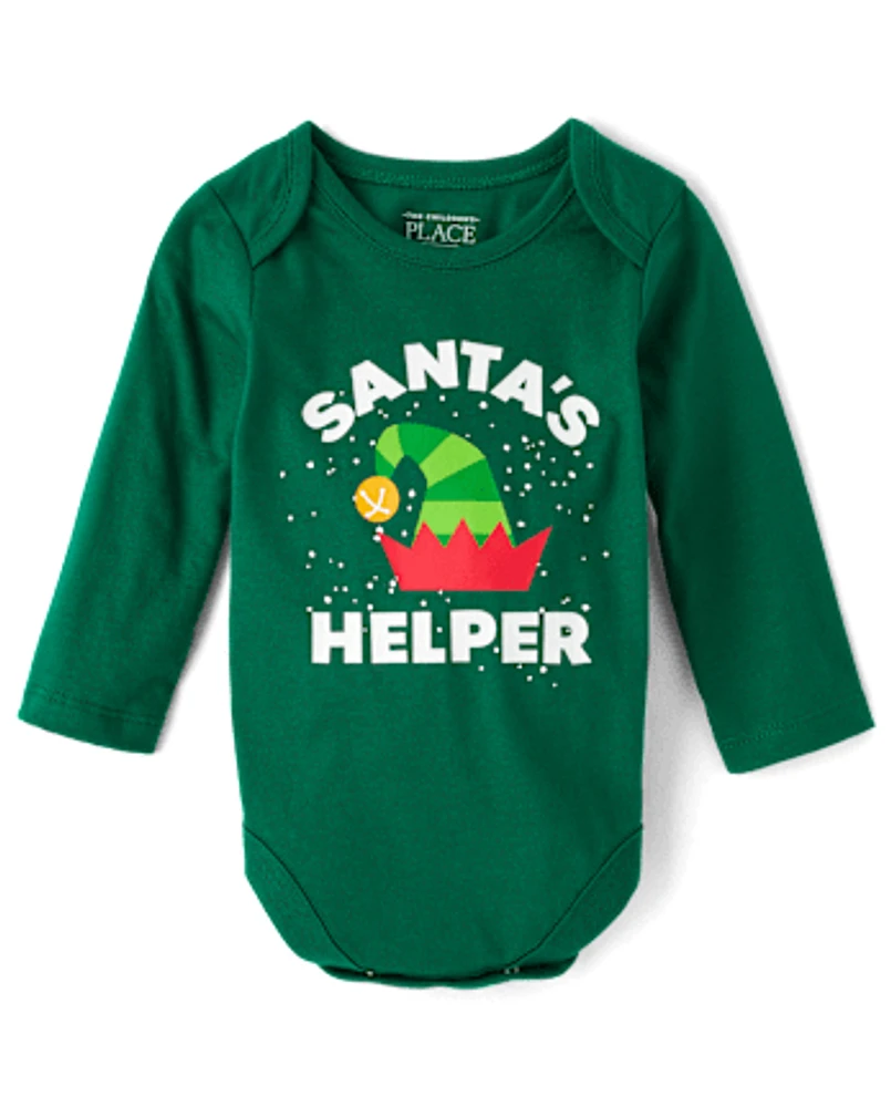 Baby Boys Santa's Helper Graphic Bodysuit