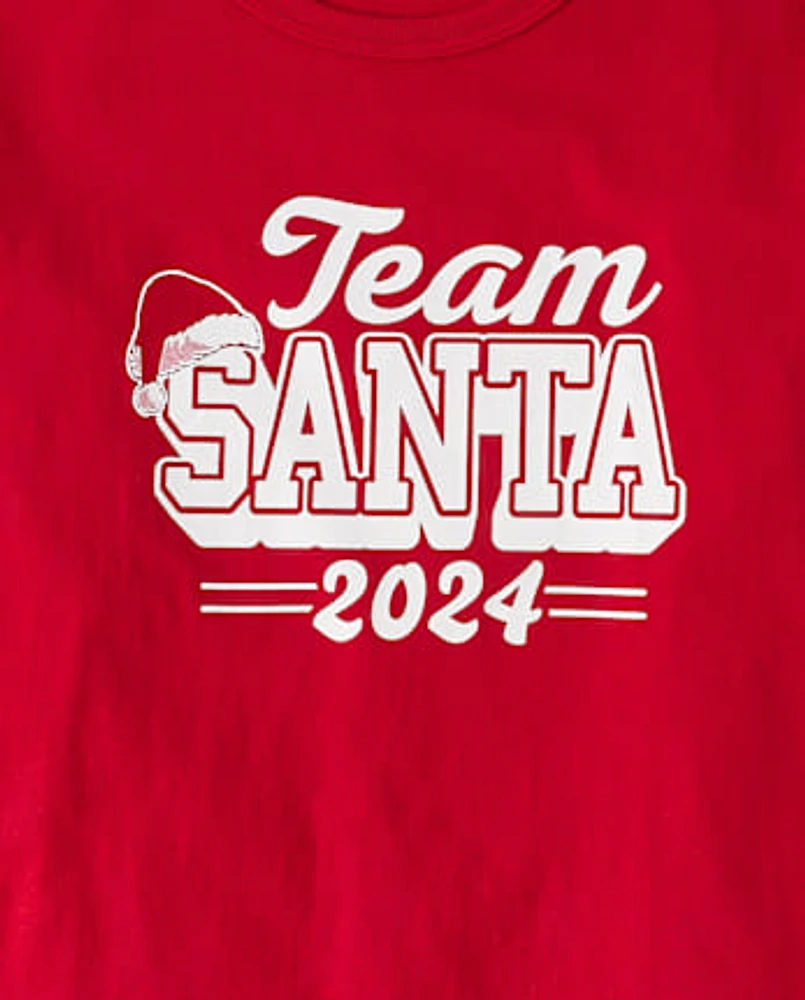 T-shirt imprimé unisexe adulte Famille assortie Team Santa 2024