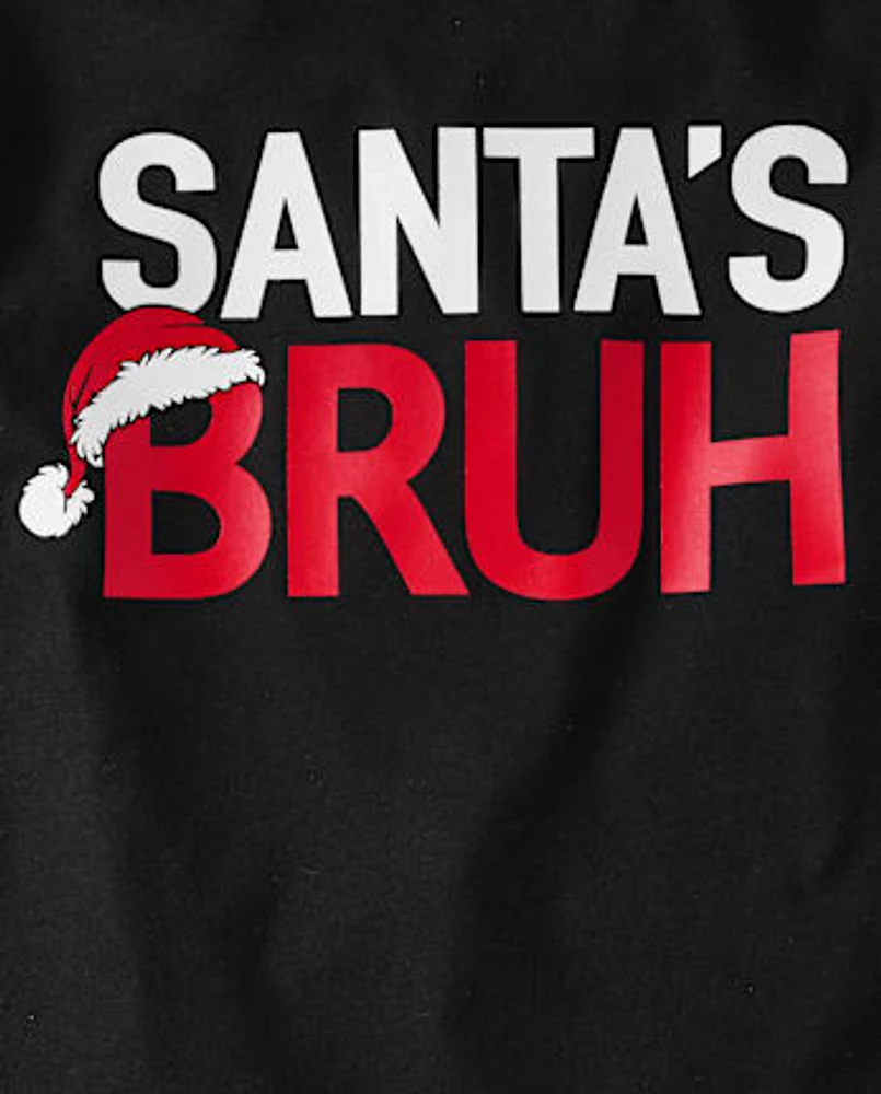 Boys Santa's Bruh Graphic Tee